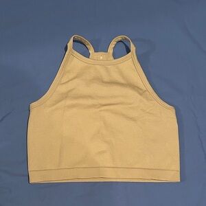 Tan Ribbed Crop Top